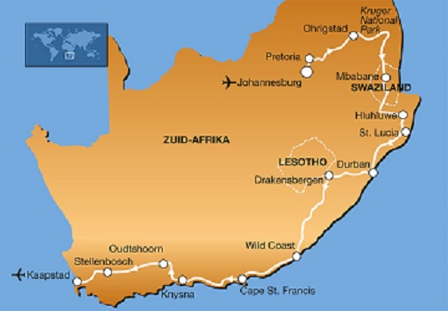 Route Zuid Afrika